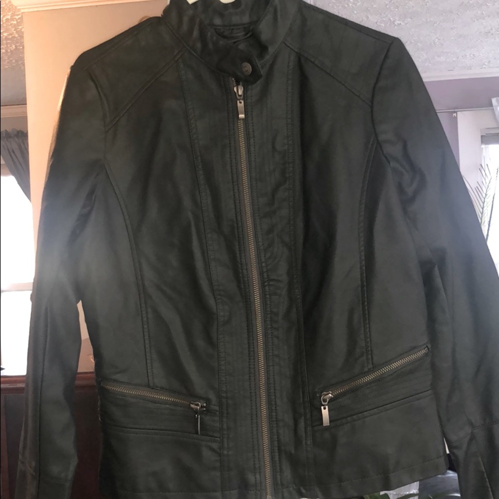Dark Grey Leather Jacket